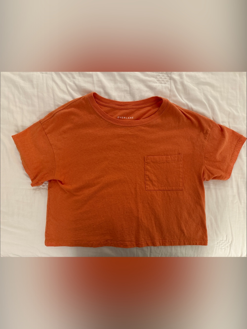 Everlane Women’s Cropped Orange Short-Sleeve Pocket Tee